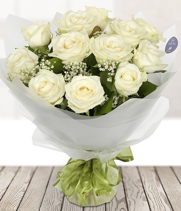 Dozen White Roses