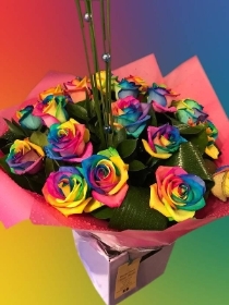 Dozen Rainbow roses